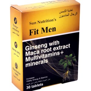 Sun Nutrition’s Fit Men Tablets – Ginseng with Maca Root Extract, Multivitamins & Minerals (30 Tablets)